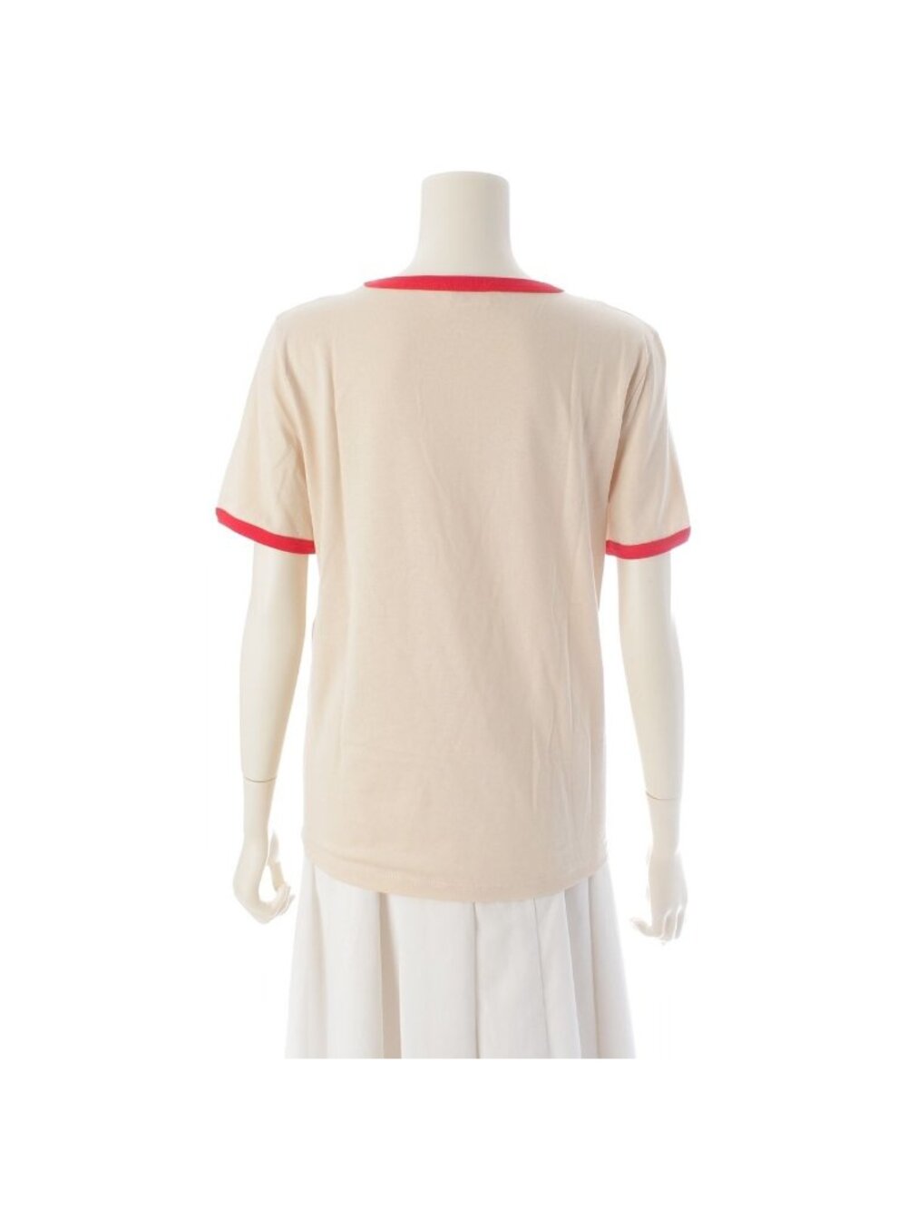 Celine Sulky Logo Short Sleeve T-Shirt Top Beige - Picture 4 of 10